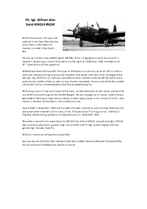 A preview of a PDF biography for Baird, William Alan